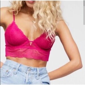 NWT Free People Alyssa Underwire Bra XS Fantastic Fuschia Color